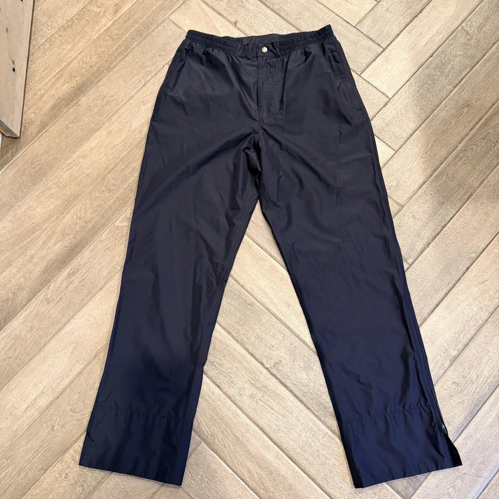 Sun Mountain Rain Pants Mens Medium Black Waterproof Golf Zip Ankles Pockets